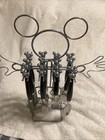 Rare Disney Parks 16 Piece Flatware Set Icon Mickey Mouse Silverware Caddy Rack