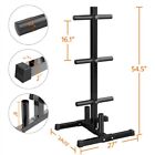 Olympic Plate Tree Holder Weight Bumper Plate Tree Stand Rack Home Gym Black