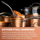 Hammered Copper 15-piece Aluminum Non-stick Cookware Set With Utensils