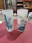 2 Michigan Frosted Collins Glasses Mackinac Bridge  Hartwick Pines  6 5 