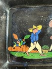 Vintage 1940s Mexican Tlaquepaque Black Donkey Pottery Dish Glazed 11 x 14 