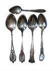 Lot Of 5 Various Antique vintage Sterling Silver Spoons Almost 73g