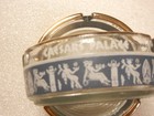 2 Unused  caesars Palace  Glass Ashtrays With Golden Rims - Las Vegas