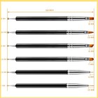 6-pc Nail Art Brush Kit  Dual-ended Brushes For Fine Line Drawing Black