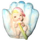Vintage Nursery Baby And Baseball Glove Ceramic Planter 1457 Japan