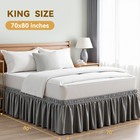 Bed Skirts Dust Ruffle For King Size 16   Tailored Drop Adjustable Elastic Belt