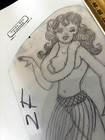 Original Mike Malone Hula Girl  Tattoo Stencil - Vtg 1980s China Sea Hawaii