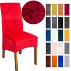 Stretch Spandex Velvet Dining Chair Covers Slipcovers Protector Wedding Party