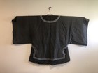 Vintage Chinese Silk Robe Jacket Black Blue Trim Frog Closure Embroidered Pics