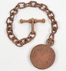 Antique Folk Art Sailor Carved Whimsy - Pocket Watch With Chain