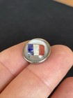 Antique Bubble Goofus Glass Reverse Painted Carved Intaglio France French Flag