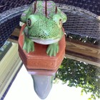 Vintage Maitland Smith Frog Porcelain Gold Green Hand Painted Figurine-charming