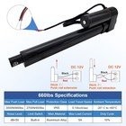 Dc 12v Linear Actuator Heavy Duty 2  40  Long Stroke 5mm s 3000n Waterproof Us