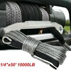 1 4 x50  10000lbs Synthetic Winch Rope Line Recovery Cable 4wd Atv Utv W  Sheath