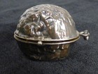  damaged  Antique Victorian Sterling 925 Walnut Sewing Needle Case Charm Pendant