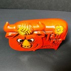 Vtg Taurus Zodiac Bull Coin Bank Red Made Japan Horoscope Astrology 1960s