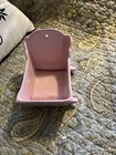 Adorable Vintage Baby Cradle Nursery Planter Pink Haeger Made In Usa Mint Cond 