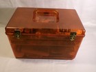 Vtg Wil-hold Sewing Box Two Trays Full Thread Measuring Tape Thimbles   More