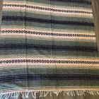 Mexican Blanket Serape Baja Throw Green Pink Black Boho Western Decor 72x50