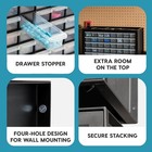 64 Drawer Bead Organizer Storage Cabinet For Crafts Hardware Nuts Bolts Black