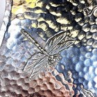 Arthur Court Vintage Grape Leaves   Dragonfly Square Tray Platter 12    Hammered