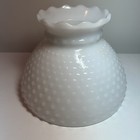 Vtg Hobnail Milkglass Lamp Shade Globe 8  Base Approximately 6  Tall Ruffled
