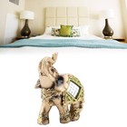 Feng Shui Green Elephant Statue Gold Decor Collectible Wealth Figurine