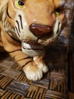Huge Vtg Mcm Regency Crouching Tiger Handpainted Signed Italy Ceramic Figurine