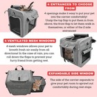 Dog Bike Basket  Expandable Soft-sided Reflective Pet Carrier Backpack With 4
