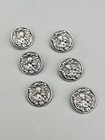 6 X Art Nouveau Sterling Silver Buttons  Levi   Salaman  Birmingham  1903