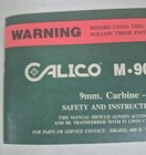 Calico M     900   M     950 9mm Pistol Saftey   Instruction Manual