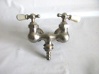 Antique Brass Mixing Faucet Porcelain Handles Hot cold Kitchen Farmhouse Sink