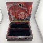 8  Incolay Stone Trinket Jewelry Box Horses Stallions Relief Carved Vintage