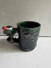 Vtg Lefton Christmas Pixie Elf Holly Ceramic Mug - Japan