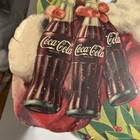 Vintage Coca Cola Store Sign Merry Christmas Santa Wreath Double Sided 20   