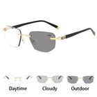 Photochromic Progressive Multifocal Reading Glasses Rimless Presbyopia Glasses
