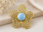 10 Pcs Filigree Flower Shaped Charms Gold Metal Craft Jewelry Accents Findings