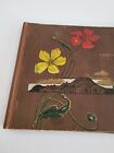 Vtg Antique Art Nouveau Photo Album Embossed Brown Book 50 Pgs