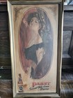 Vintage Pabst Blue Ribbon Framed Advertisement Victorian Woman 14x26