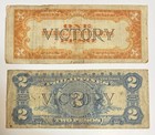 Philippines 1944  nd   1 And 2 Peso Treasury Notes With    victory    Overprint