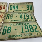 Vintage 6 Florida License Plates 3-1973   3-1974 Code 6 Palm Beach County