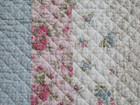Shabby Chic Cottage Quilted Placemats 4pcs Pink Blue Taupe Striped Floral Cotton