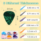 Guitar Picks 50 Pack  6 Different Thickness Colorful Picks With Organizer
