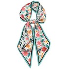 Head Hair Scarf Neck Silk Feeling Scarves Long Thin Satin O-10-red Flower