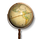 Vintage Replogle Floor Globe World Classic Series Wood Stand Relief 12 Inch 