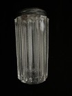 Antique Zipper Cut Vanity Powder Jar With Sterling Lid
