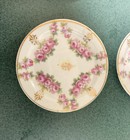 Vintage Lot Of 9 Butter Pats White W  Pink Roses Gold Shabby Chic Floral