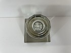 Antique Victorian Crystal Inkwell Cut Faceted Glass Brass Lid Hinge 3 75   