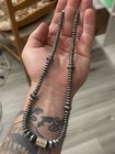 Sterling Silver Nativer American Sw Navajo Saucer Barrel Graduated Necklace  925