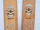 Vintage Pair 1950 s-60 s White Bear Water Ski Co  Wooden Catamaran Bottom Slalom